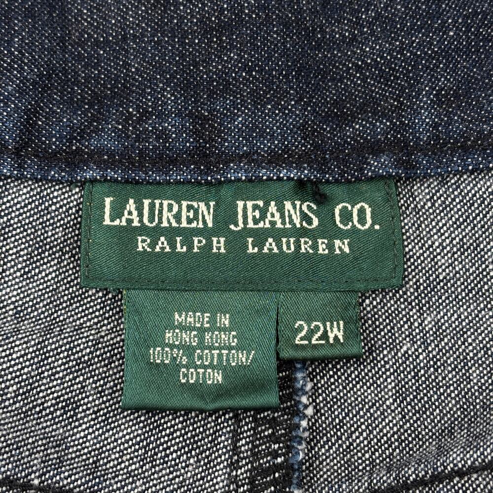 Ralph Lauren High Rise Jeans Size 22W Dark Wash 100% Cotton Straight Y2K - Picture 4 of 11